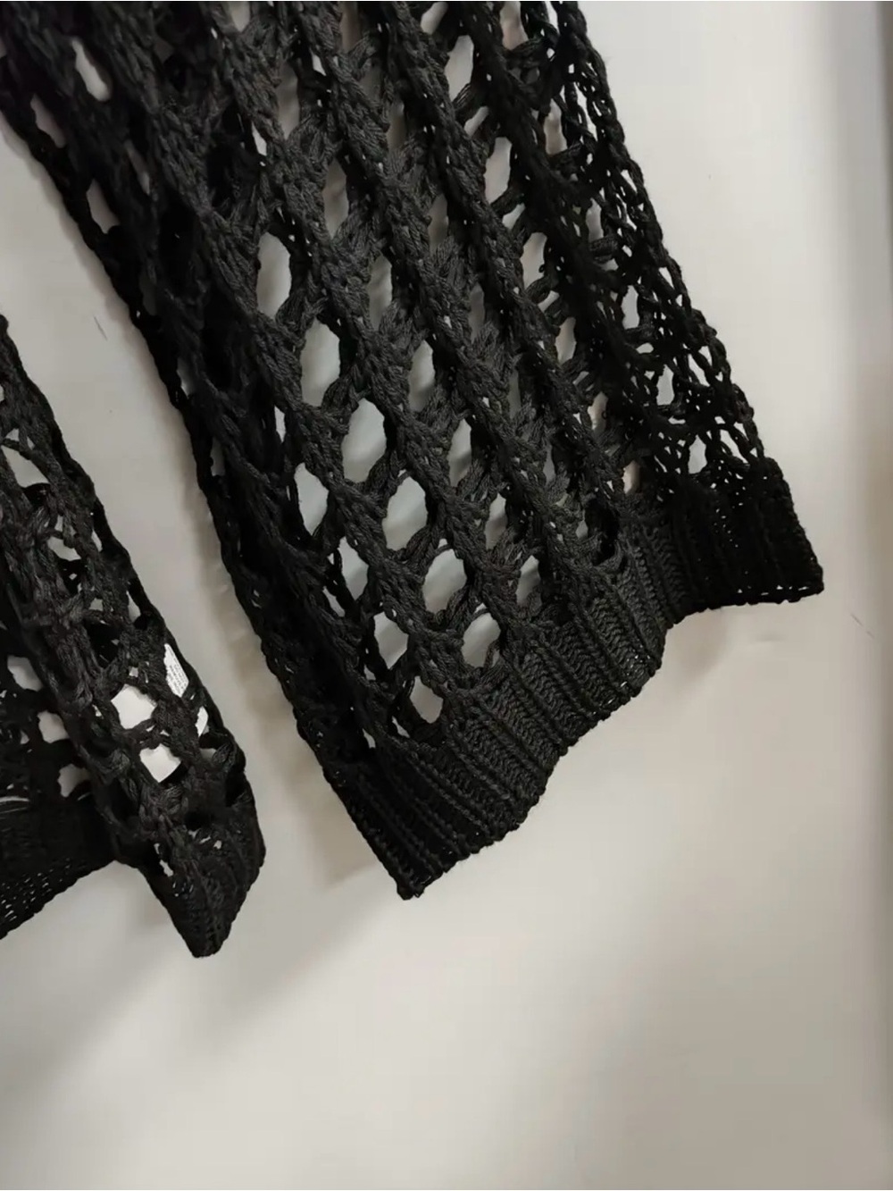 NWOT Women’s Black Open-Knit Off-Shoulder Sweater, Multiple Sizes - Picture 5 of 12